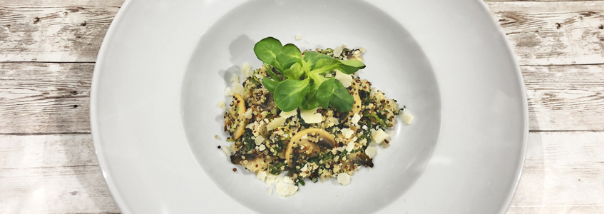 Mușuroi cu quinoa și risotto