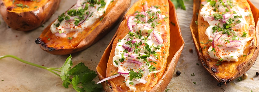 Cartof dulce la cuptor cu iaurt
