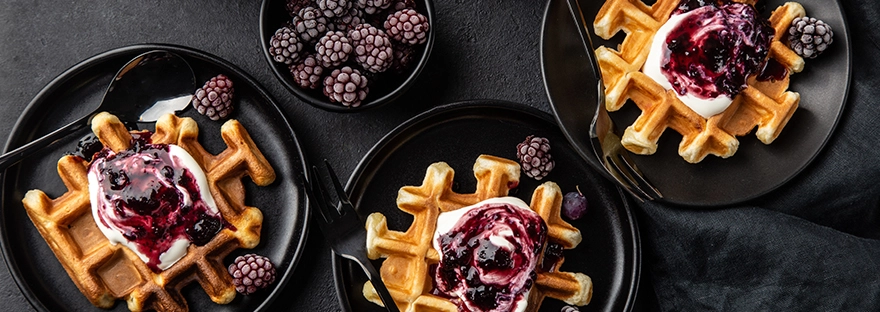Waffles cu iaurt grecesc